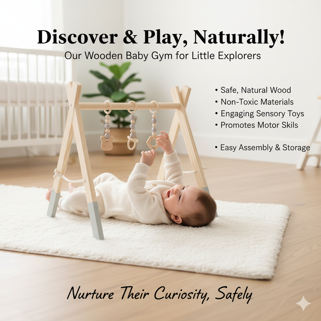 Wooden Baby Play Gym Stand
