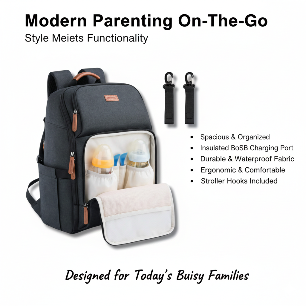 Nappy Bag Backpack with Changing Station