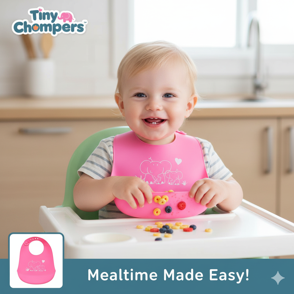 Silicone Baby Bib with Food Catcher