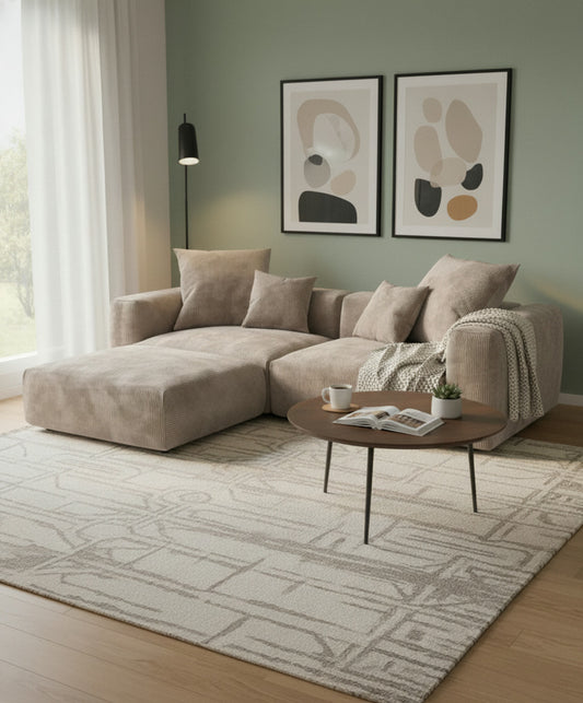 Corduroy L Shape Couch