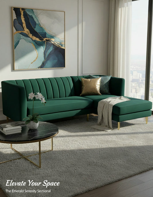 Emerald Green Velvet Couch